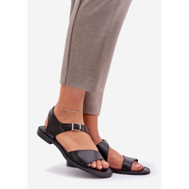 Zazoo 3014 Sandali piatti da donna nero 1