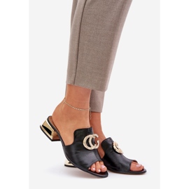 Elegante pelle in pelle Low -Heels Laura Messi 2874 Black nero 1