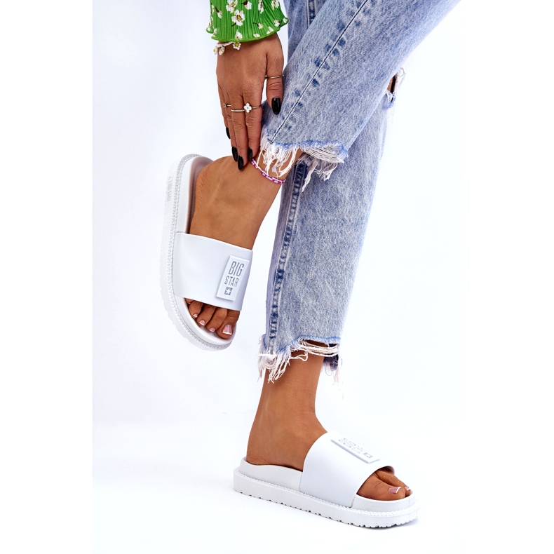 Pantofole da donna Big Star LL274428 Bianche bianca 3