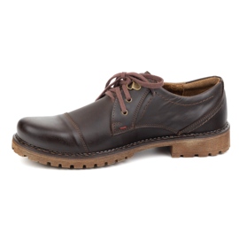 Scarpe da uomo in pelle Olivier 312GT con un marrone scuro spinto 1