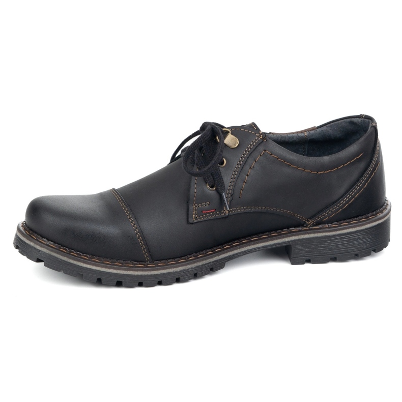 Scarpe da uomo in pelle Olivier 312GT con dito traforato nero 1