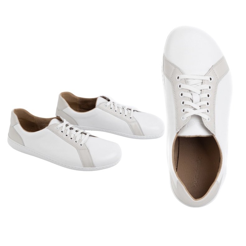 WASAK Scarpe in pelle minimalista maschile a piedi nudi 0741w bianco 1