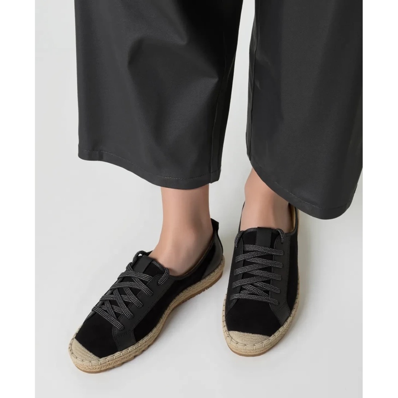 Black in pizzo noir espadrilles femminile nero 2