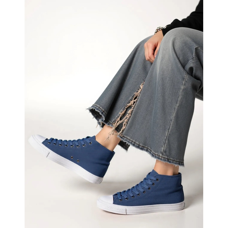 Sneaker blu livio jeans da donna 1