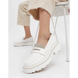 Mocassini bianchi diamanti da donna bianco 2