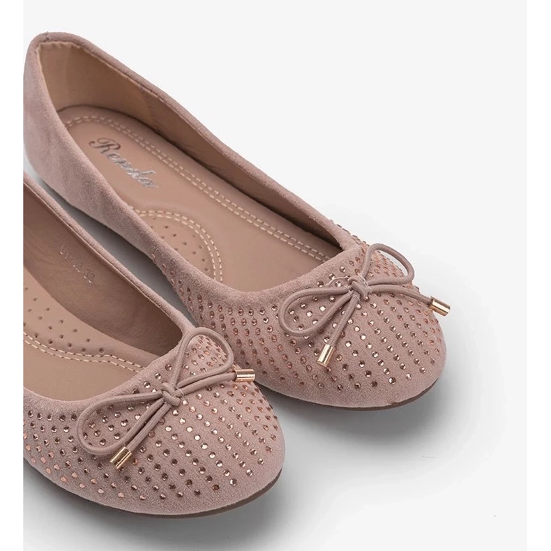 D/GMR Ballerine in camoscio rosa con zirconi Larissa 2
