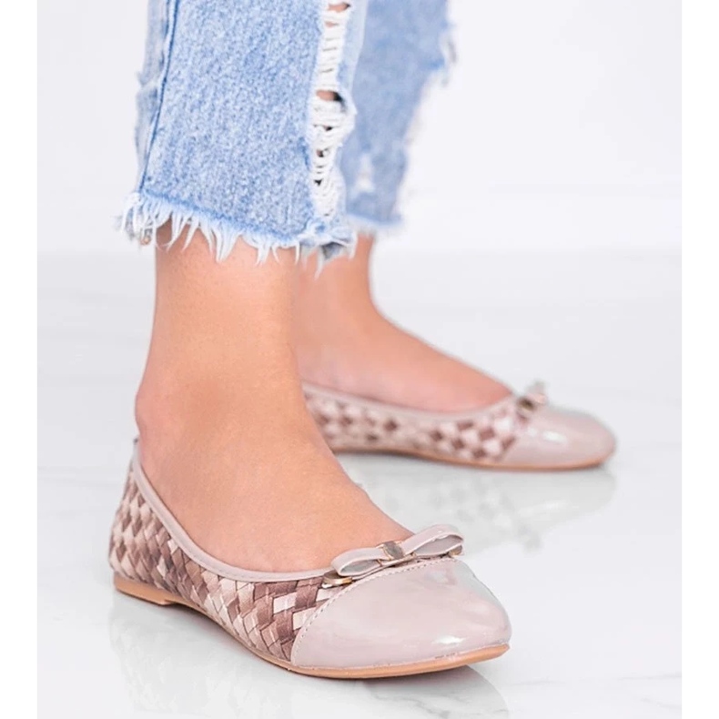 D/GMR Ballerine beige con motivo Broadway intrecciato 1