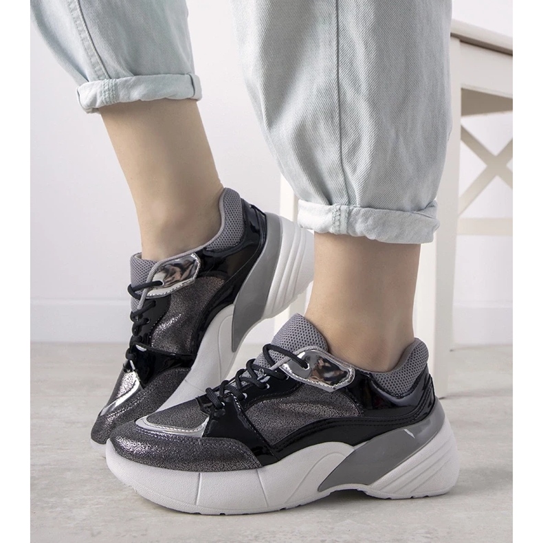 D/GMR Sneakers nere con suola alta Rude argento 1