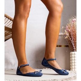 D/GMR Ballerinas femminile blu navy con gomma con arco e chiusura 1