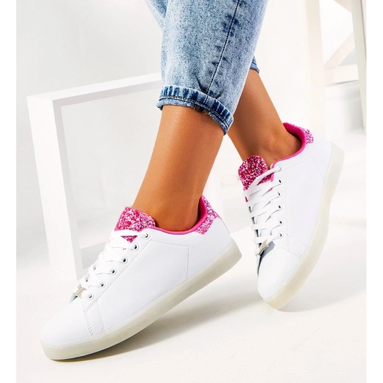 D/GMR Sneakers bianche e rosa con luci led Alfaro bianco 2