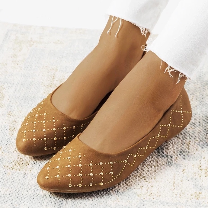 D/GMR Ballerine da donna Kaila cammello marrone 1