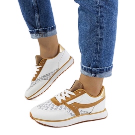 D/GMR Sneakers Chiara da donna bianche e marroni bianca 1