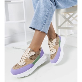 D/GMR Sneakers da donna Elyne beige e viola 1