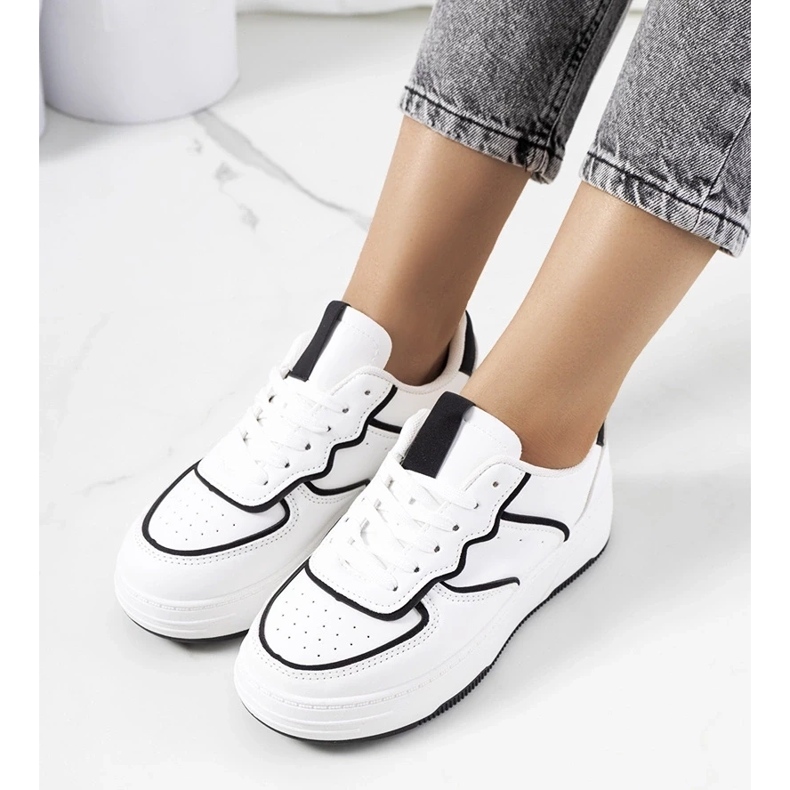 D/GMR Sneakers Bieke da donna, bianche e nere bianco 1
