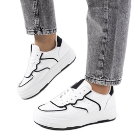 D/GMR Sneakers Bieke da donna, bianche e nere bianco 2