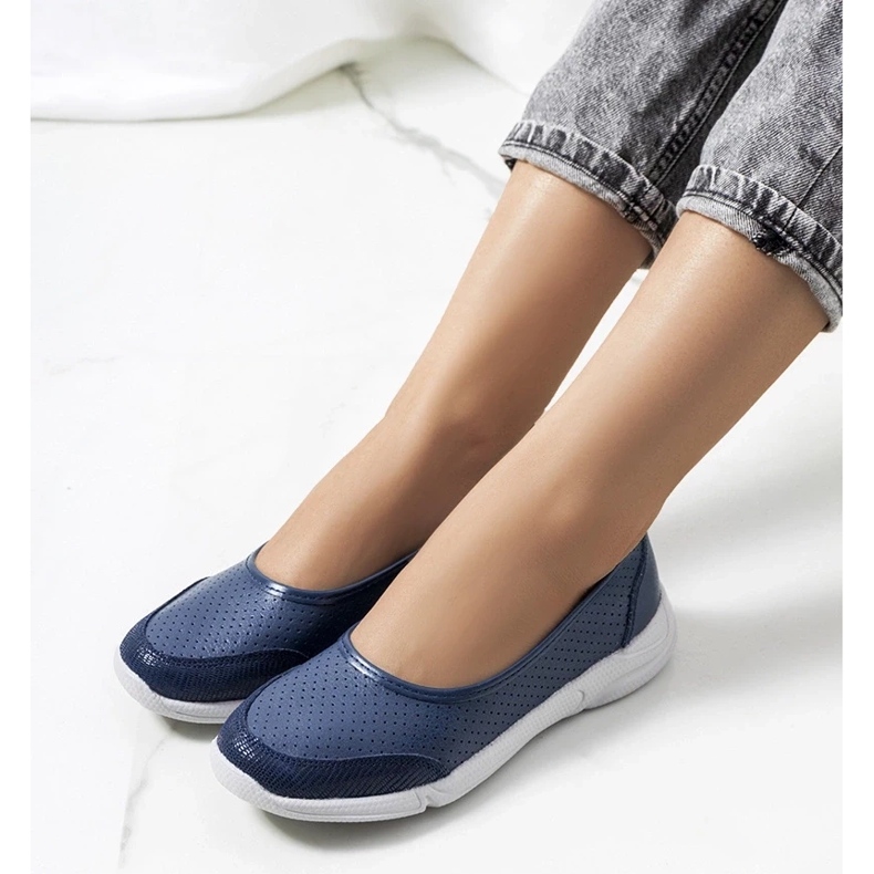 D/GMR Ballerine Mirjam in pelle blu navy 2