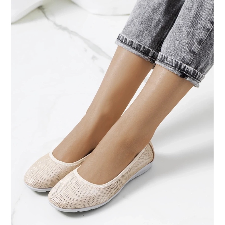 D/GMR Ballerine Elmas in pelle beige 1