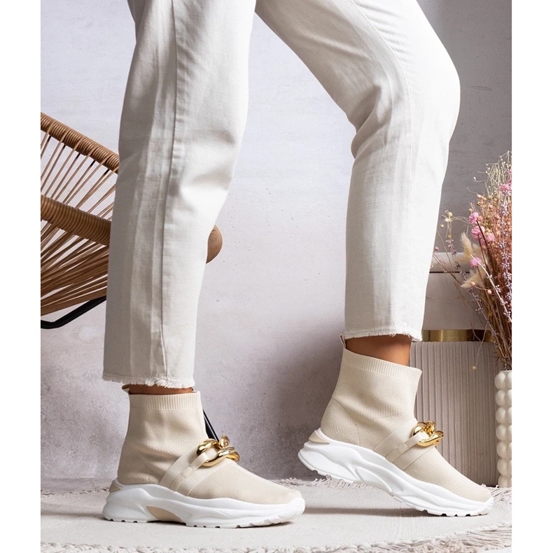 D/GMR Sneakers beige con catena Taryn 1