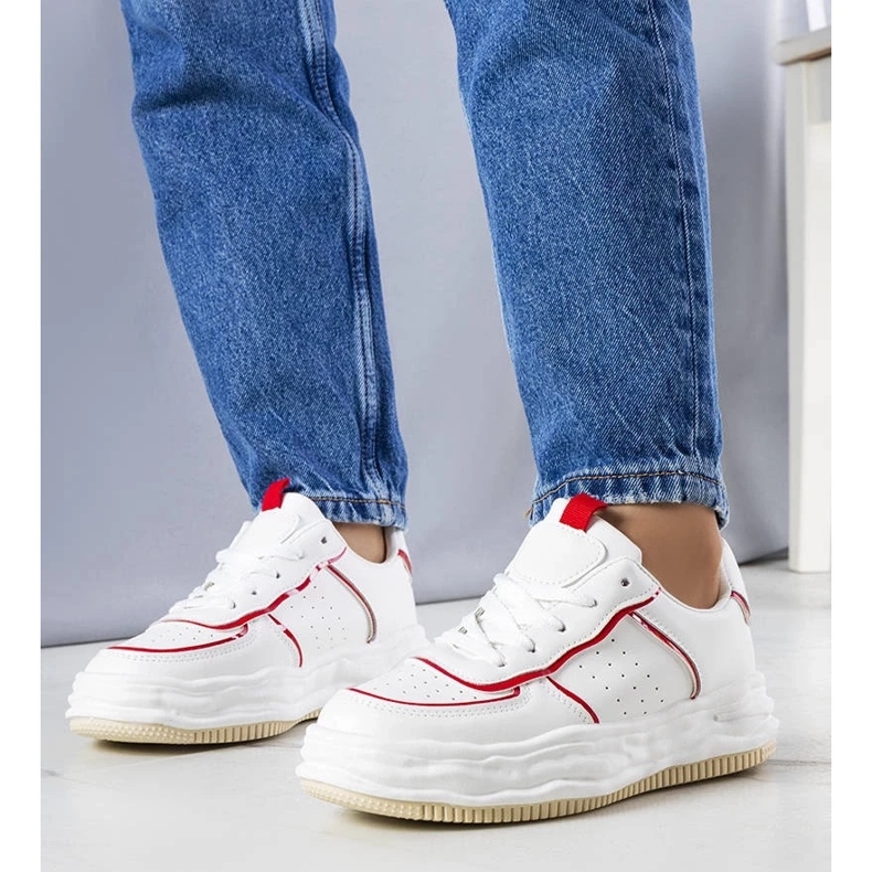 D/GMR Sneakers bianche con inserti rossi di Nettie rosso 1