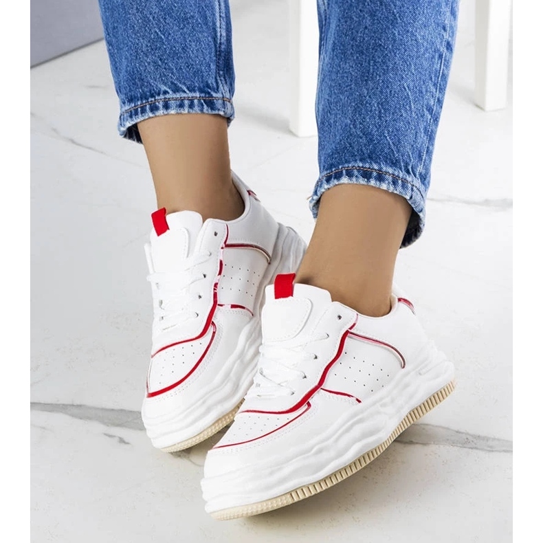 D/GMR Sneakers bianche con inserti rossi di Nettie rosso 2