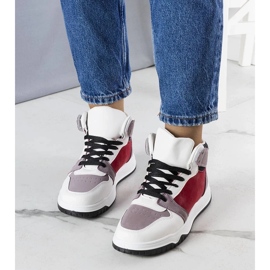 D/GMR Sneakers alte bianche e rosse di Elizabeth rosso 1