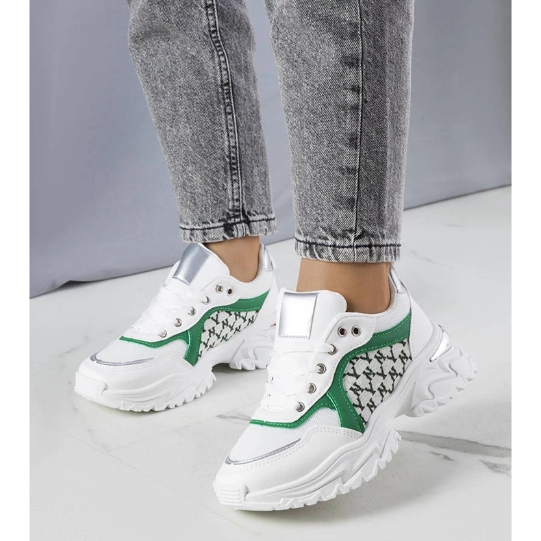 D/GMR Sneakers bianche e verdi da donna di Florival bianca 1