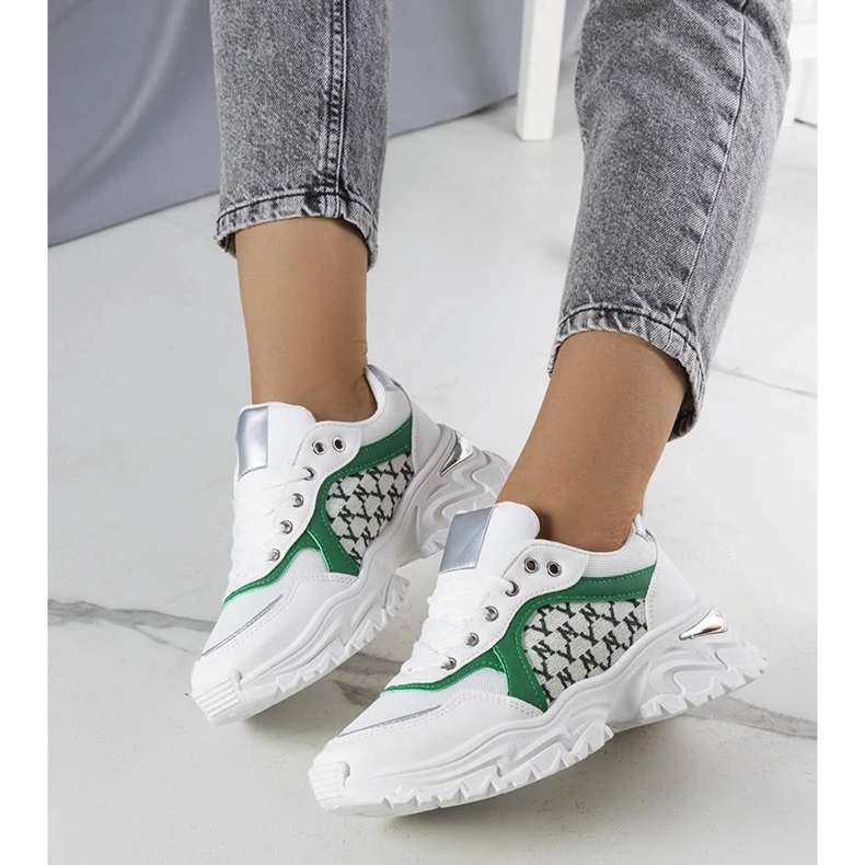 D/GMR Sneakers bianche e verdi da donna di Florival bianco 2