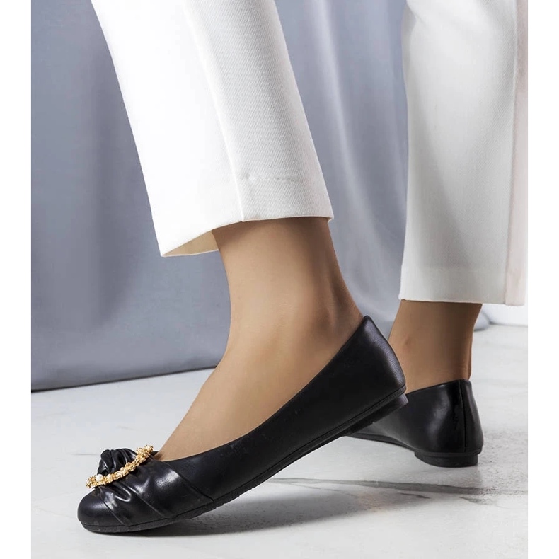 D/GMR Ballerine nere con decorazioni dorate di Antoinette nero 2