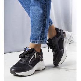 D/GMR Sneaker con zeppa di colore nero di Stacey 1