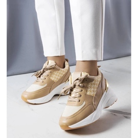 D/GMR Sneakers beige decorate con il monogramma Lora 1
