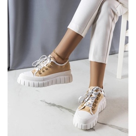 D/GMR Sneaker beige con plateau di Toni 2