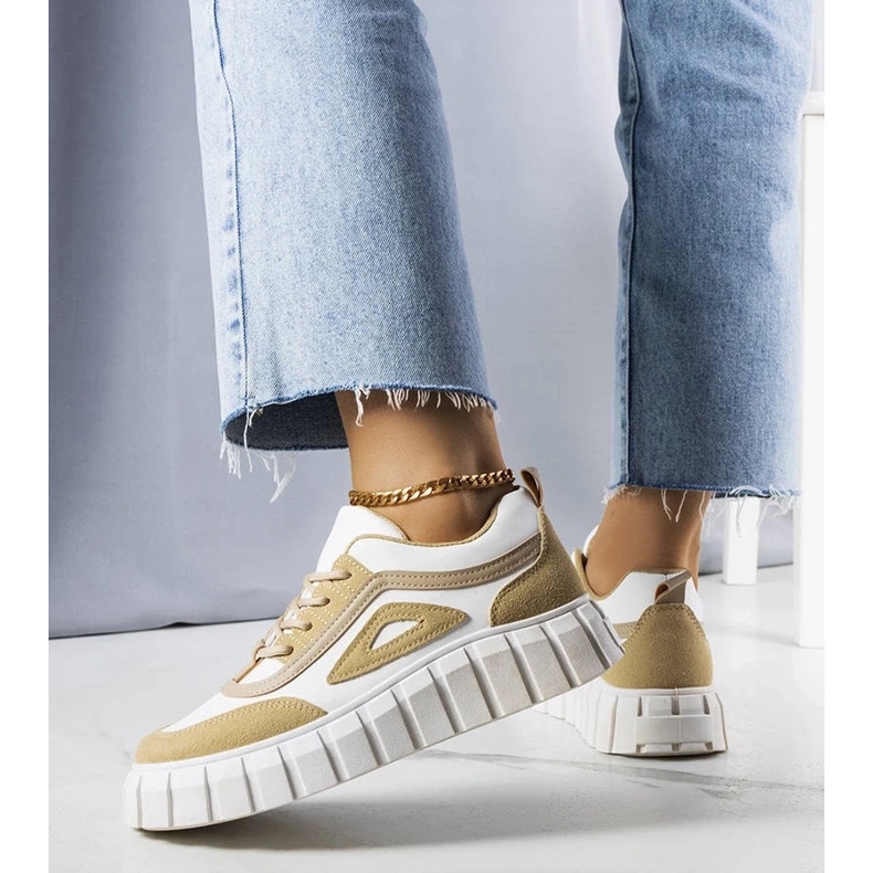 D/GMR Sneaker beige con plateau di Robyn 2