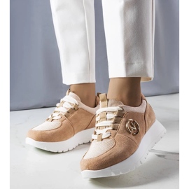 D/GMR Sneaker beige con plateau di Kristine 1
