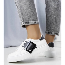 D/GMR Sneakers bianche decorate con una fibbia Toni nera bianco 2