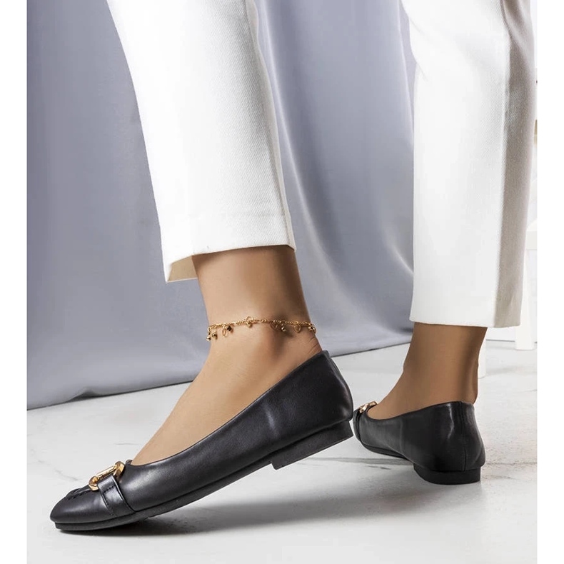 D/GMR Ballerine nere con decorazioni dorate di Iris nero 1