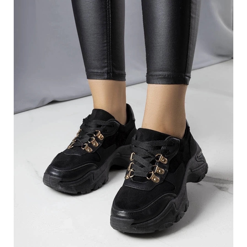 D/GMR Sneaker Jenna nera in tessuto misto nero 1