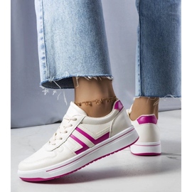 D/GMR Sneaker color crema con inserti rosa di Olympia beige 2