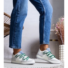 D/GMR Sneaker grigie sneaker da donna con corde verdi arcobaleno grigio 1