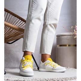 D/GMR Sneaker grigie da ginnastica femminile con corde gialle arcobaleno grigio 2