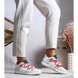 D/GMR Sneaker grigie sneaker da donna con lacci arcobaleno rossi grigio 1