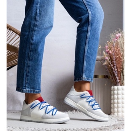 D/GMR Sneaker grigie da ginnastica da donna, lacci arcobaleno grigio 1