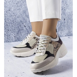 D/GMR Sneakers beige con inserti in glitter di Béri 1