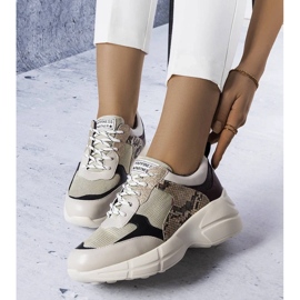D/GMR Sneakers beige con inserti in glitter di Béri 2