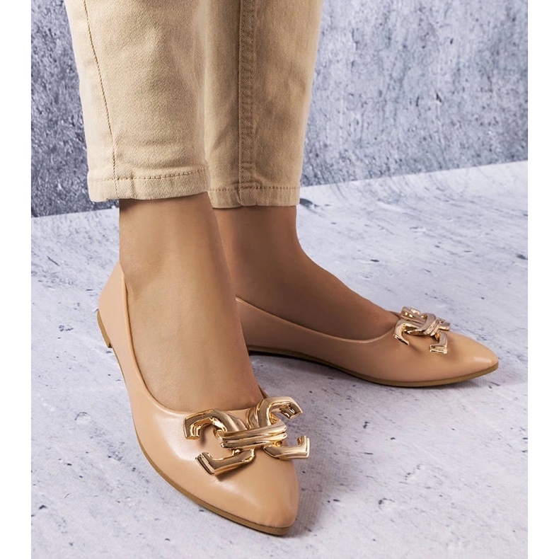 D/GMR Ballerine beige scuro con decorazioni Vallée 1