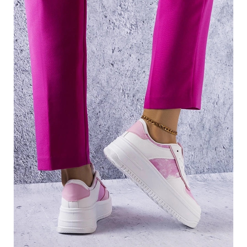 D/GMR Scarpe con zeppa bianche e rosa di Heloise bianca 2