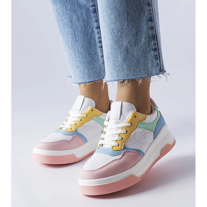 D/GMR Sneakers rosa decorate con goffratura Paré 1