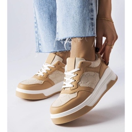 D/GMR Sneakers beige decorate con goffratura Paré 2