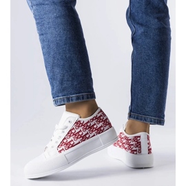 D/GMR Sneaker intrecciate da donna con un modello di marchese alla moda rosso 2