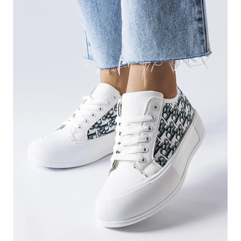 D/GMR Sneaker intrecciate da donna con un modello di marchese alla moda bianco 2