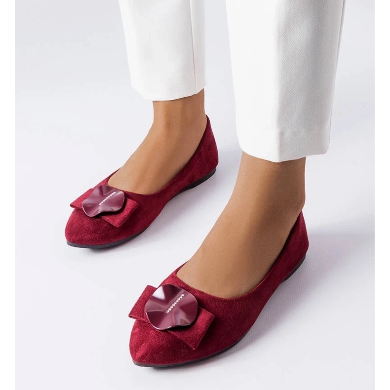 D/GMR Ballerine bordeaux decorate con strass Rémy rosso 1
